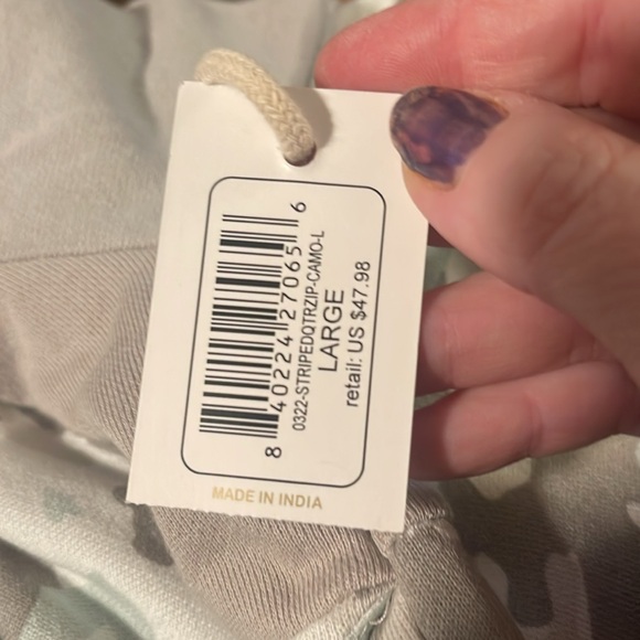 Simply Southern 1/4 Zip Striped Camouflage Pulloverr Jacket. NWT.  Large. - Picture 9 of 11